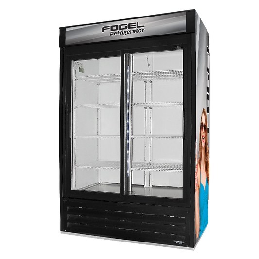 Fogel VR-45-SD-US 51" Wide Reach-In Refrigerator featuring Two Sliding Glass Doors