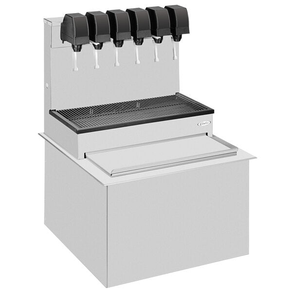 Cornelius 631100057 CB2323 High Performance Stainless Steel Drop-In Soda Dispenser with 8 UFB-1 Sanitary Lever Valves and 100 lb. Ice Bin, 120V
